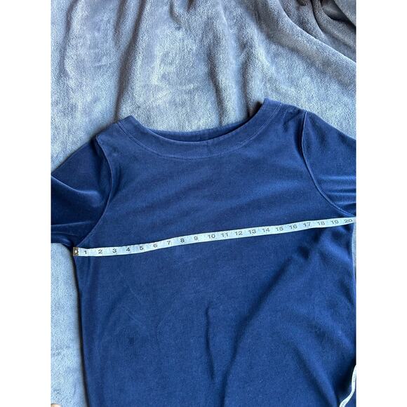 LL Bean Blue velvet Feel dress size M - Picture 6 of 7